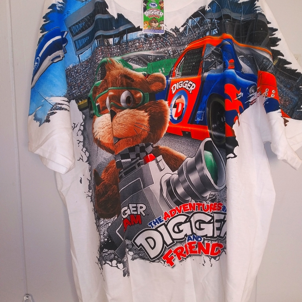 Vintage nascar chase authentics fox digger t shirt